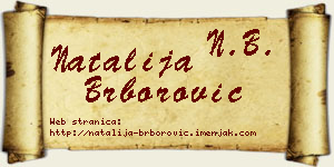 Natalija Brborović vizit kartica